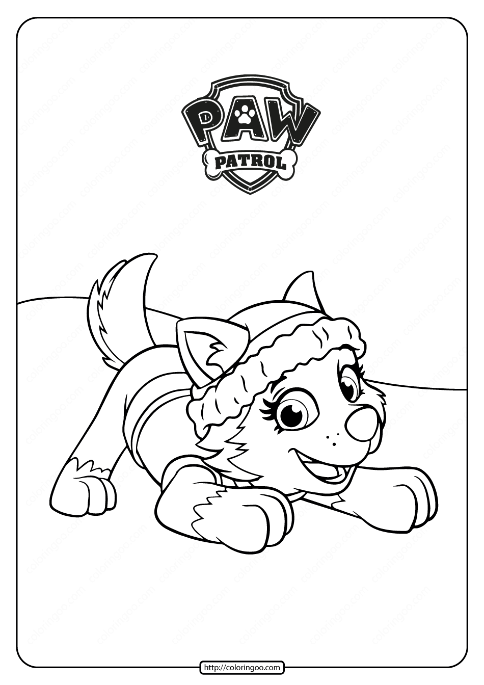 paw patrol everest coloring pages