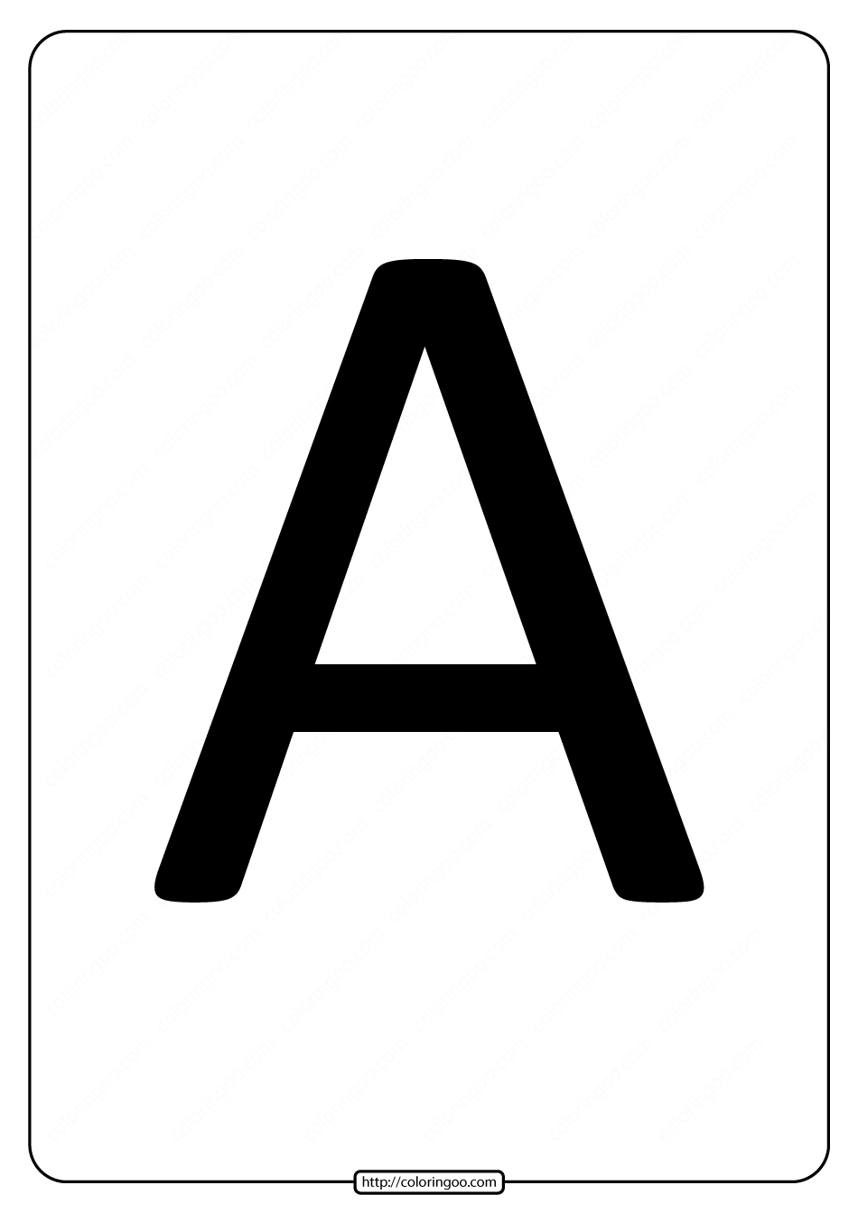 Printable A4 Size Uppercase Letters A Worksheet