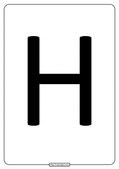 printable a4 size uppercase letters h worksheet