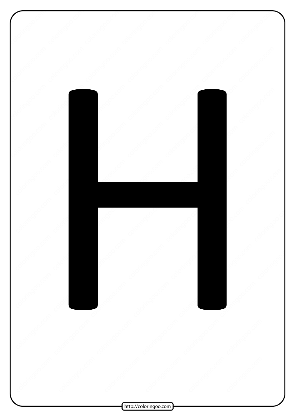 printable a4 size uppercase letters h worksheet