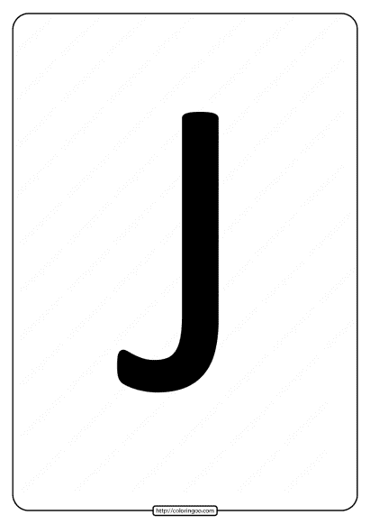 Printable A4 Size Uppercase Letters J Worksheet