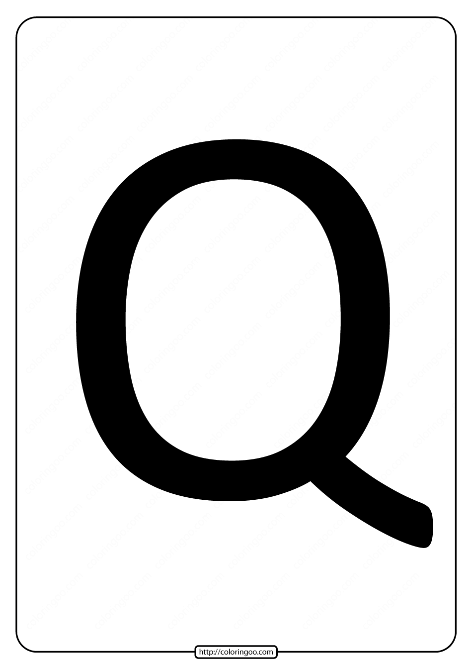 printable a4 size uppercase letters q worksheet