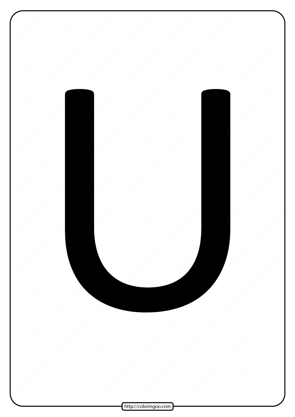 printable a4 size uppercase letters u worksheet