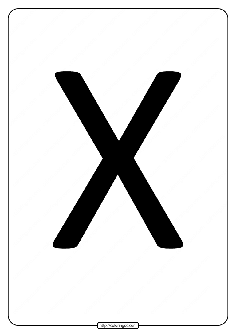 printable a4 size uppercase letters x worksheet