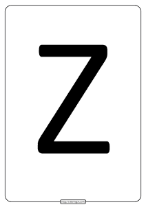 printable a4 size uppercase letters z worksheet