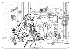 Printable Barbie Perfect Christmas Coloring Pages 02