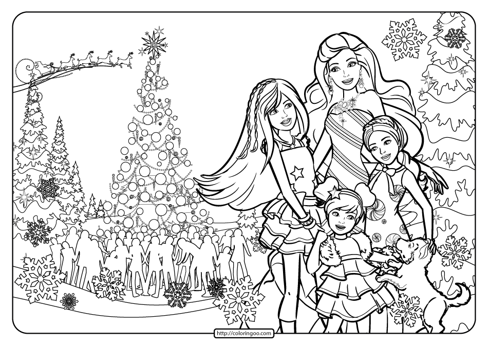 Printable Barbie Perfect Christmas Coloring Pages 04