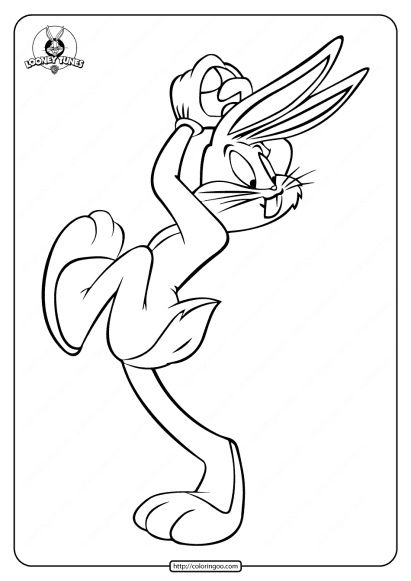 printable bugs bunny playing baseball coloring pages