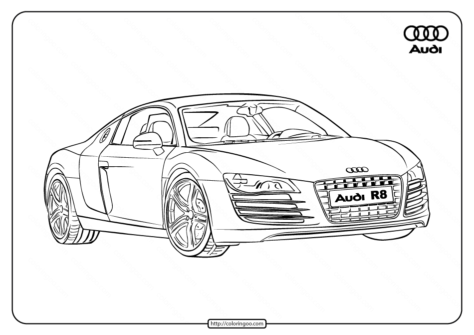 printable cars audi r8 coloring pages