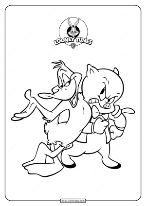 Printable Duffy Duck and Porky Pig Coloring Pages
