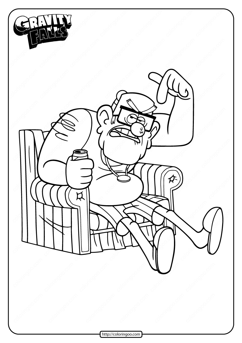 Printable Gravity Falls Uncle Stan Coloring Pages