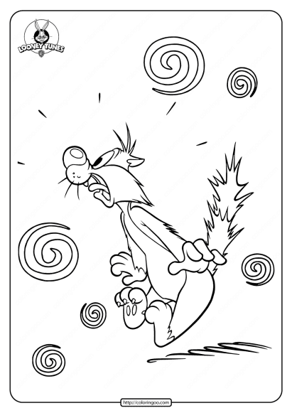 printable looney tunes sylvester coloring page