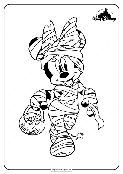 printable minnie mouse halloween coloring pages