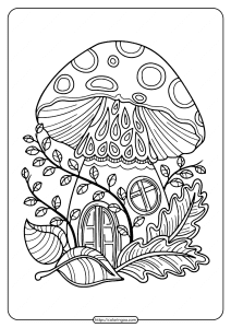 Printable Mushroom House Coloring Pages