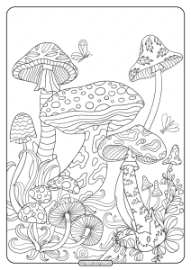 printable mushrooms coloring pages