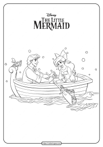 Printable Prince Eric and Ariel Coloring Pages