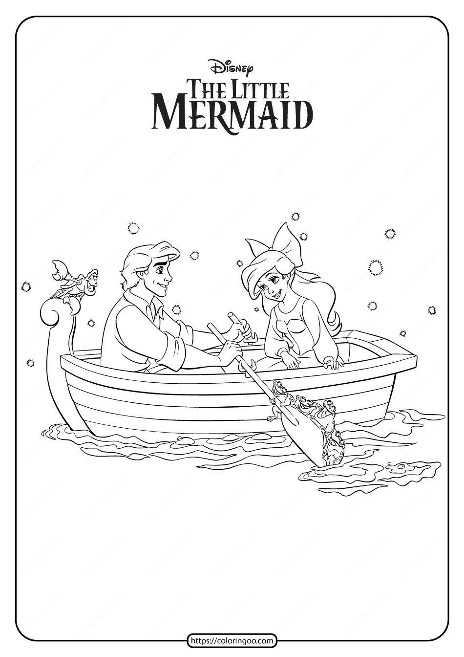 printable prince eric and ariel coloring pages