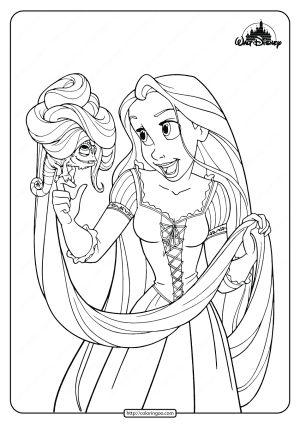 Printable Rapunzel and Her Pet Pascal Coloring Pages