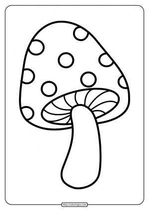 Printable Simple Mushroom Coloring Pages