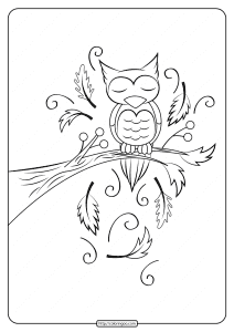 printable sleeping owl coloring pages