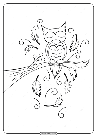 printable sleeping owl coloring pages