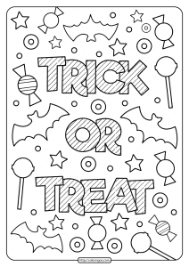 printable trick or treat coloring pages