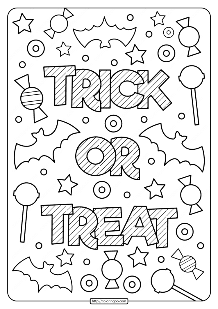 printable trick or treat coloring pages