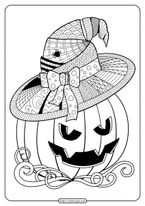 printable witch hat jack o lantern coloring pages