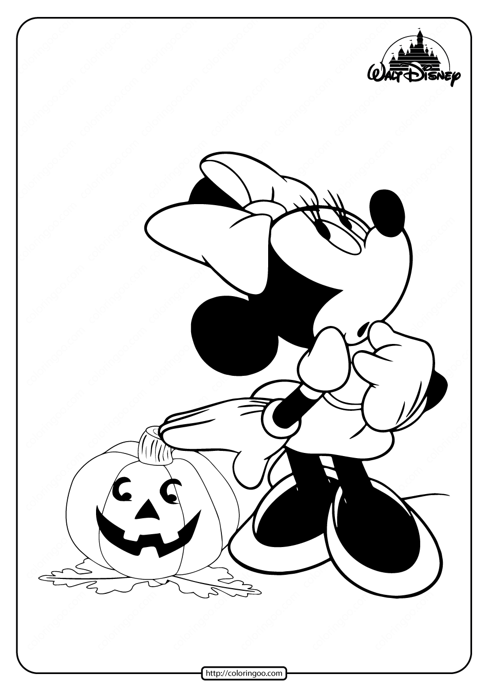 Printable Minnie Mouse Halloween Coloring Pages
