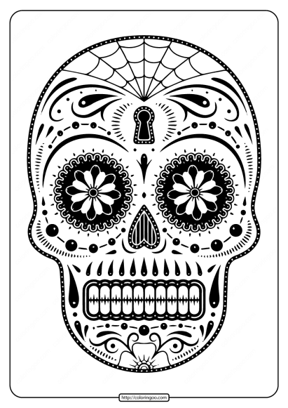 printables sugar skull coloring pages