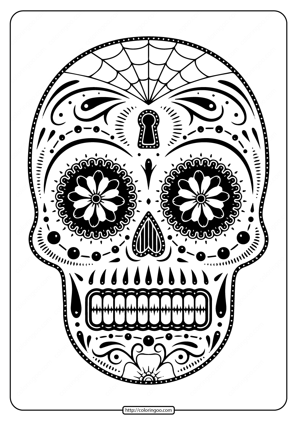 printables sugar skull coloring pages