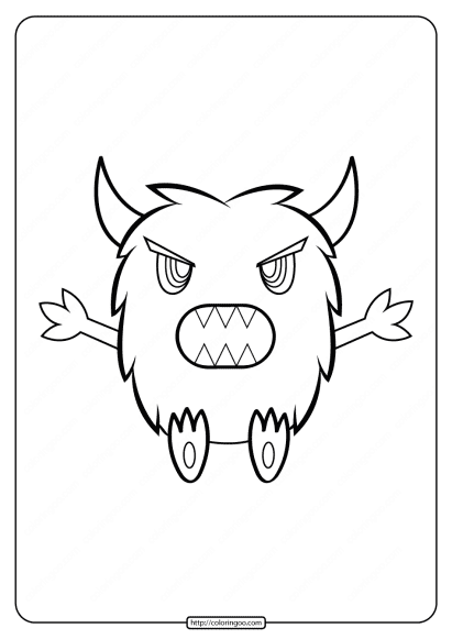 adorable horned monster coloring pages