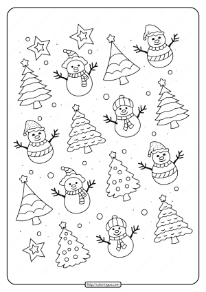 Easy Snowmen Coloring Pages for Kids