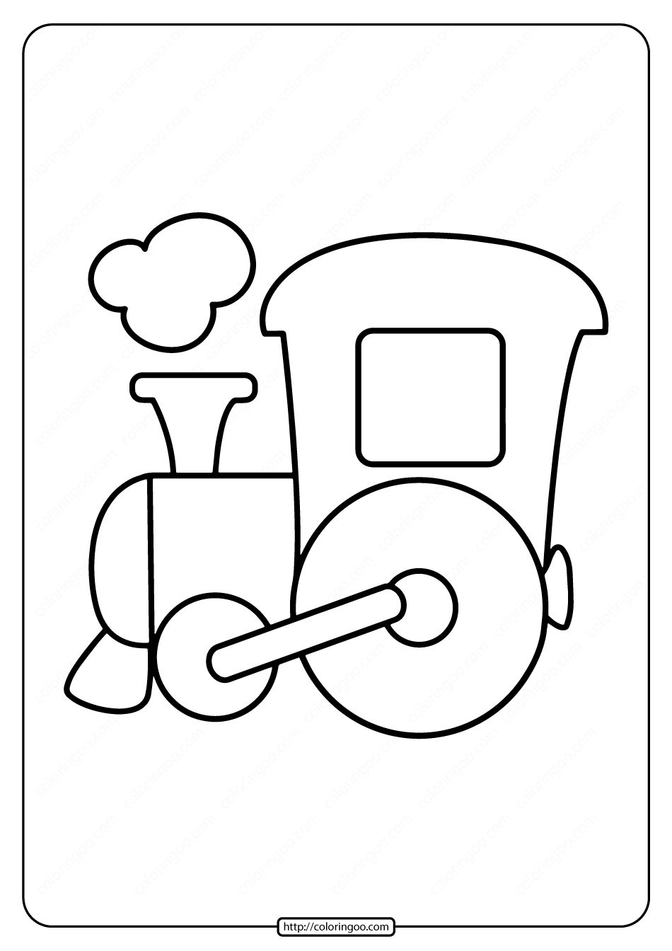 easy train coloring page for kids