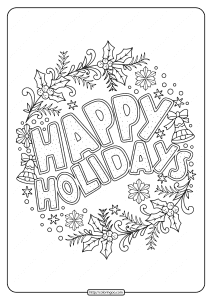 happy holidays coloring pages