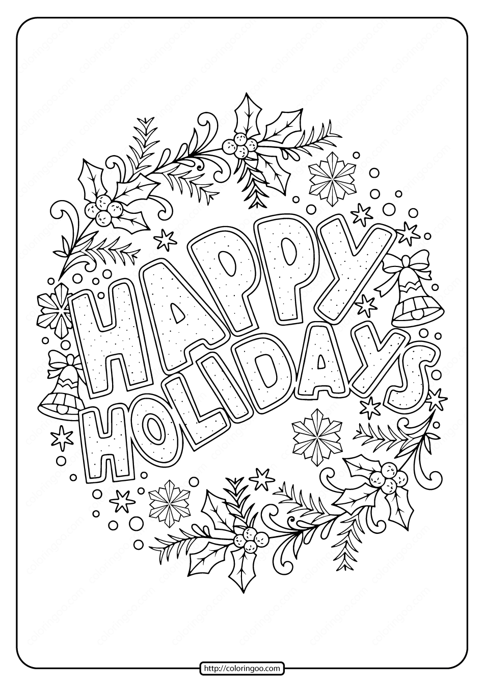 Happy Holidays Coloring Pages - Free Printable Coloring Pages for Kids