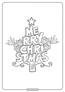 merry christmas tree coloring pages