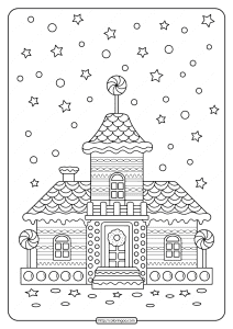 printable gingerbread house adult coloring pages