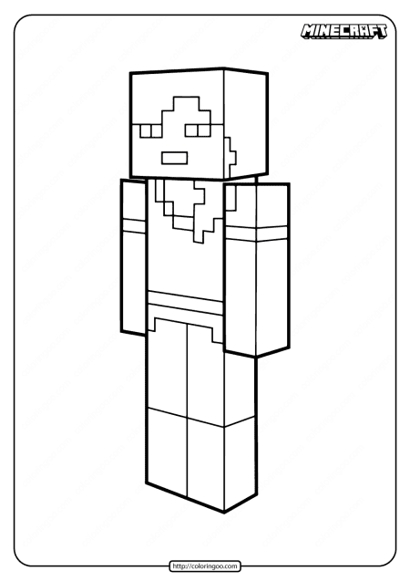 printable minecraft alex coloring pages
