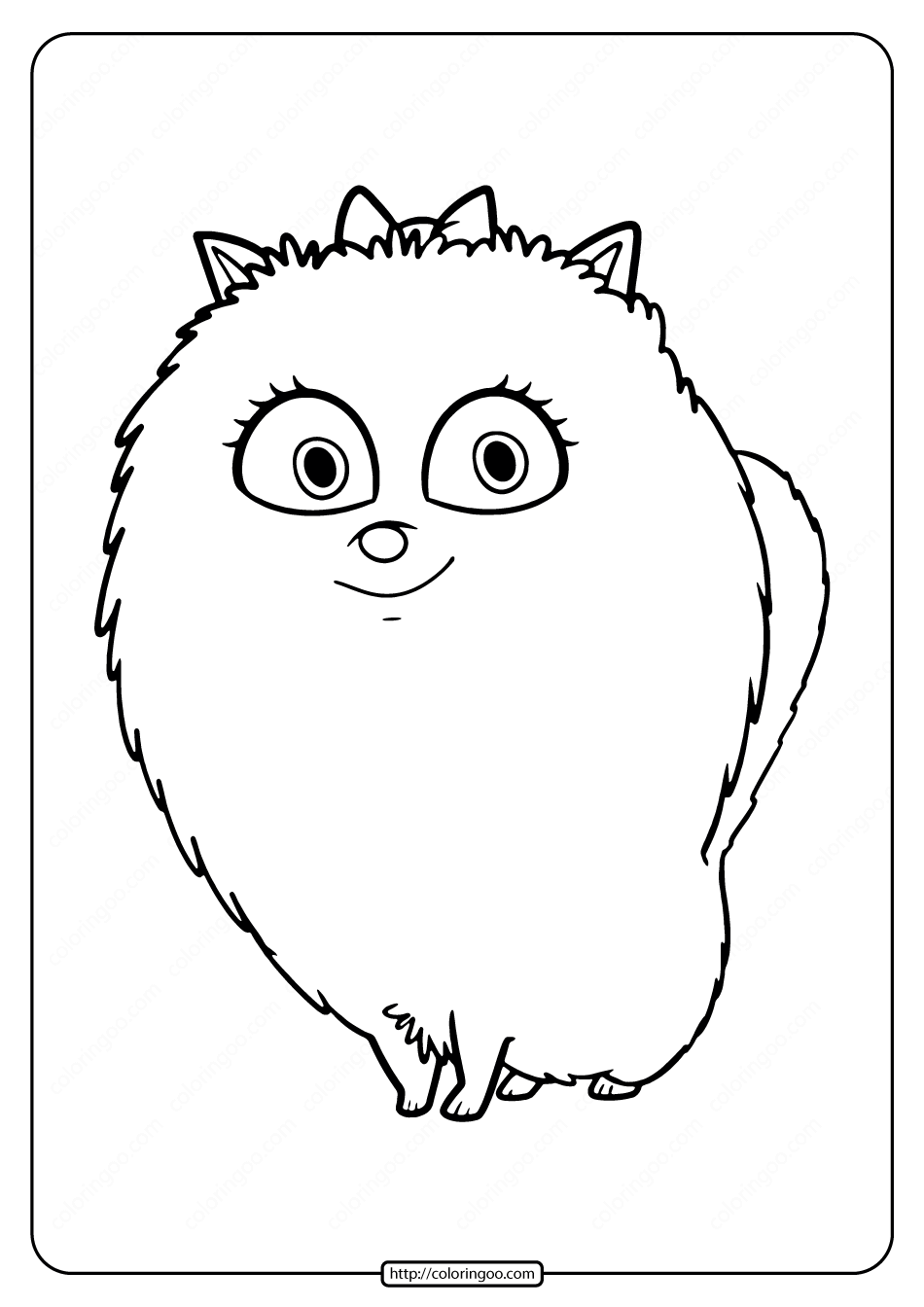 printable super cute lady dog coloring pages