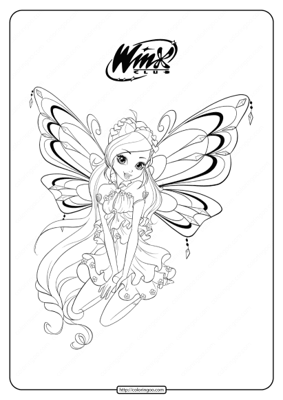 printable winx club enchantix bloom coloring pages