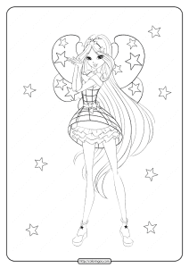 printable winx cosmix flora coloring pages