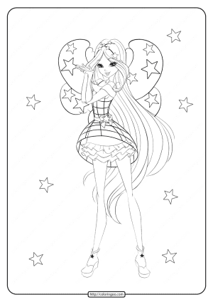 Printable Winx Cosmix Flora Coloring Pages