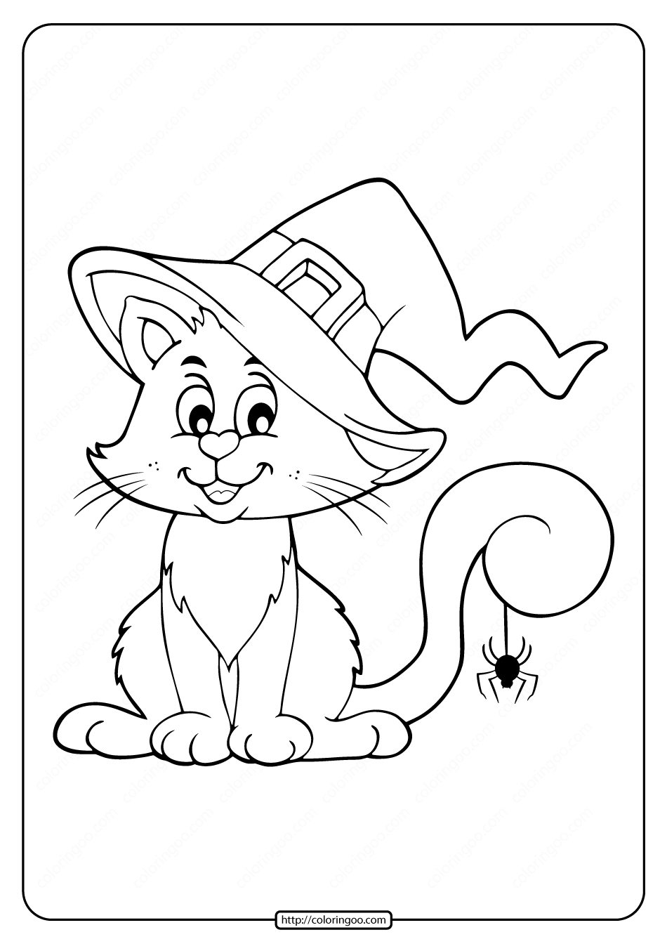 printables cat and spider coloring pages