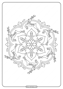 reindeer mandala christmas coloring pages