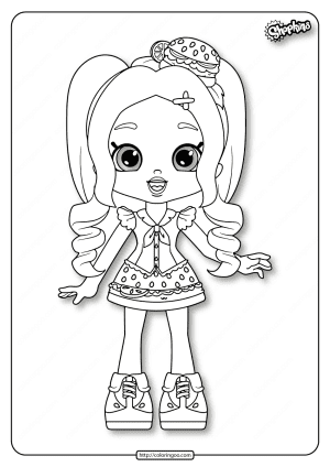Shopkins Chelsea Cheeseburger Coloring Pages