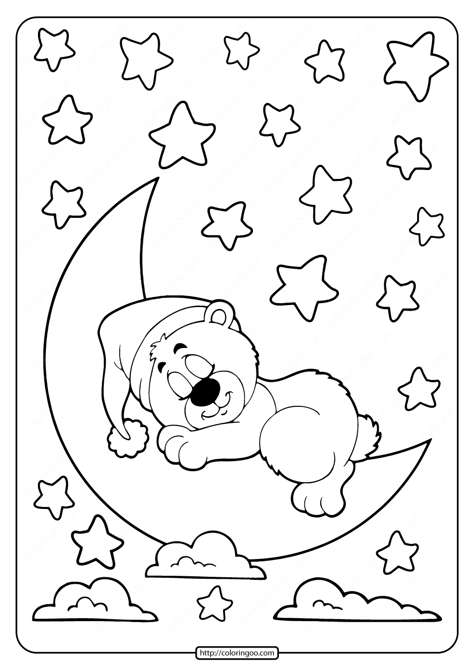 sleeping bear on the moon coloring pages