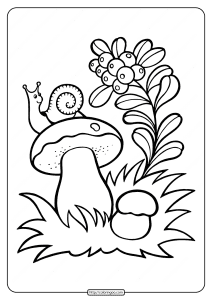 Printable Frog and Mushroom Coloring Pages