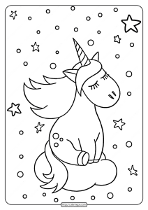 unicorn on the cloud coloring pages