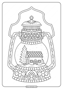 winter snow globe adult coloring pages